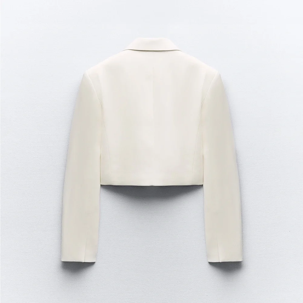 Zara blazer cropped double breasted oyster white - Picture 9 of 10